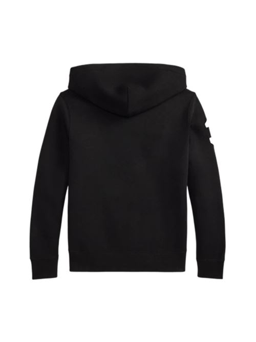 Felpa da bambino in misto cotone, BIG PONY, cappuccio, colore nero. POLO RALPH LAUREN | 323979316002